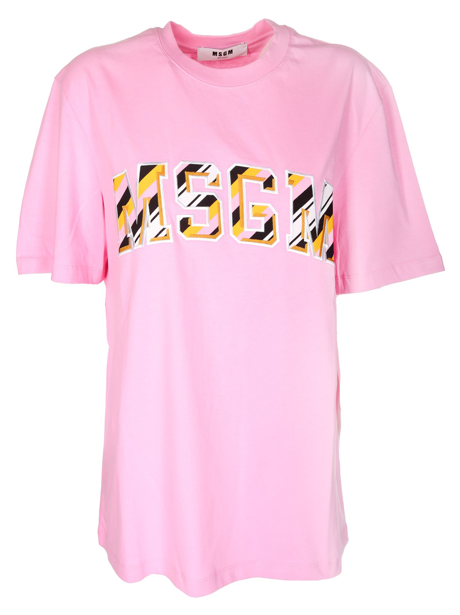 italist | Best price in the market for MSGM Msgm Striped Logo T-shirt ...