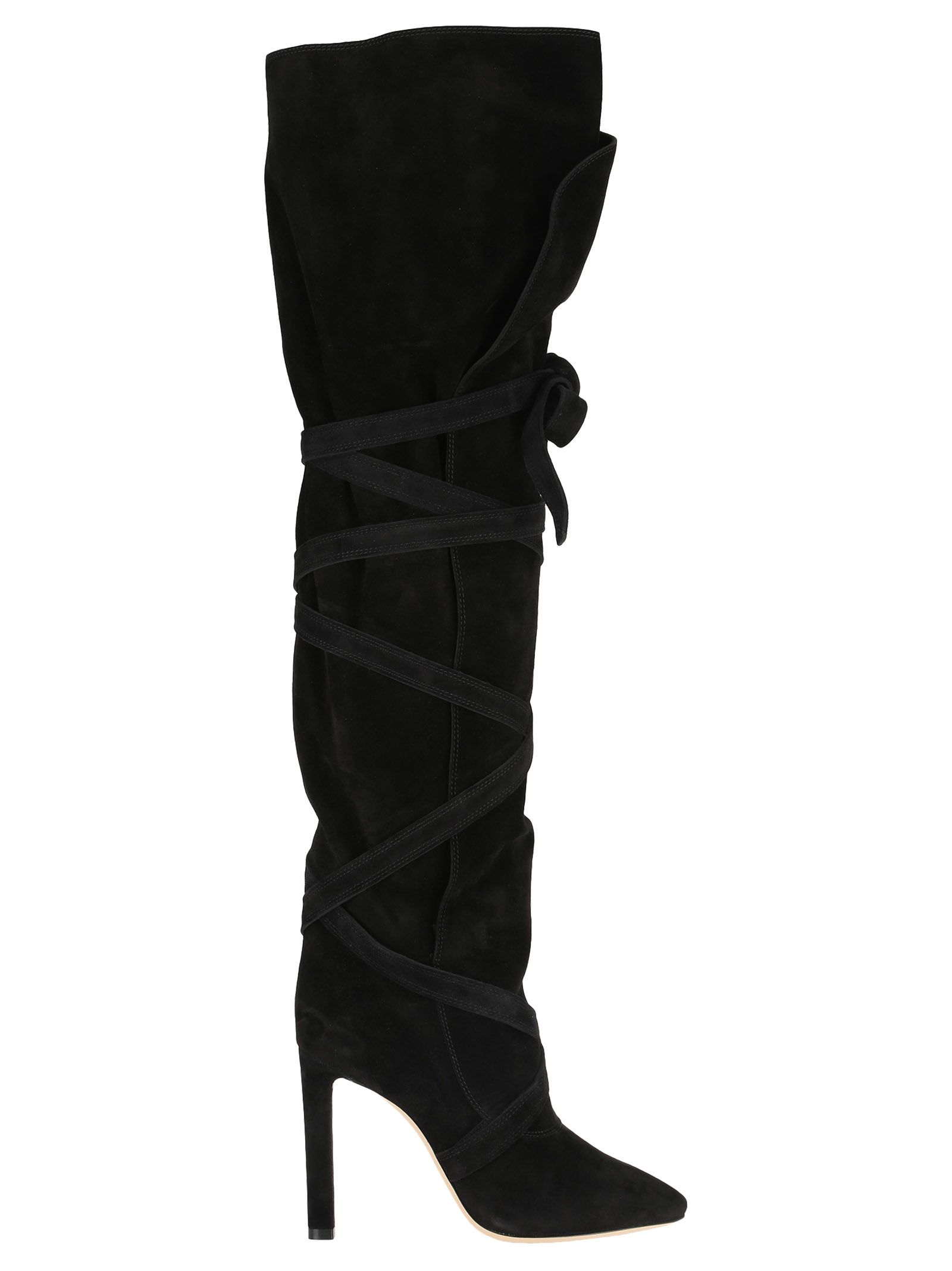 thigh high string boots