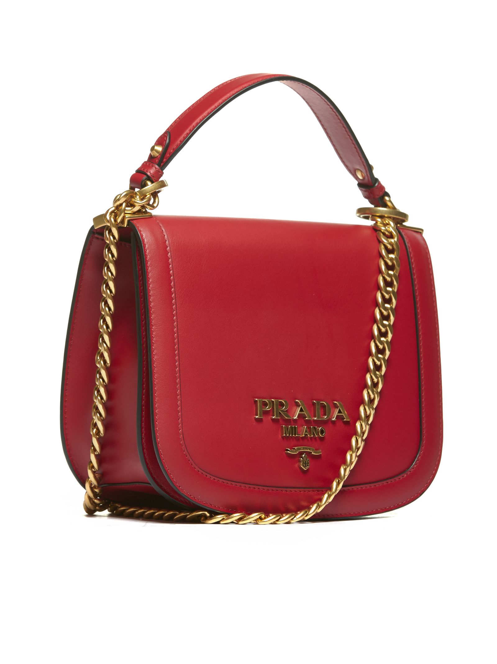 italist | Best price in the market for Prada Prada Logo Plaque Shoulder ...