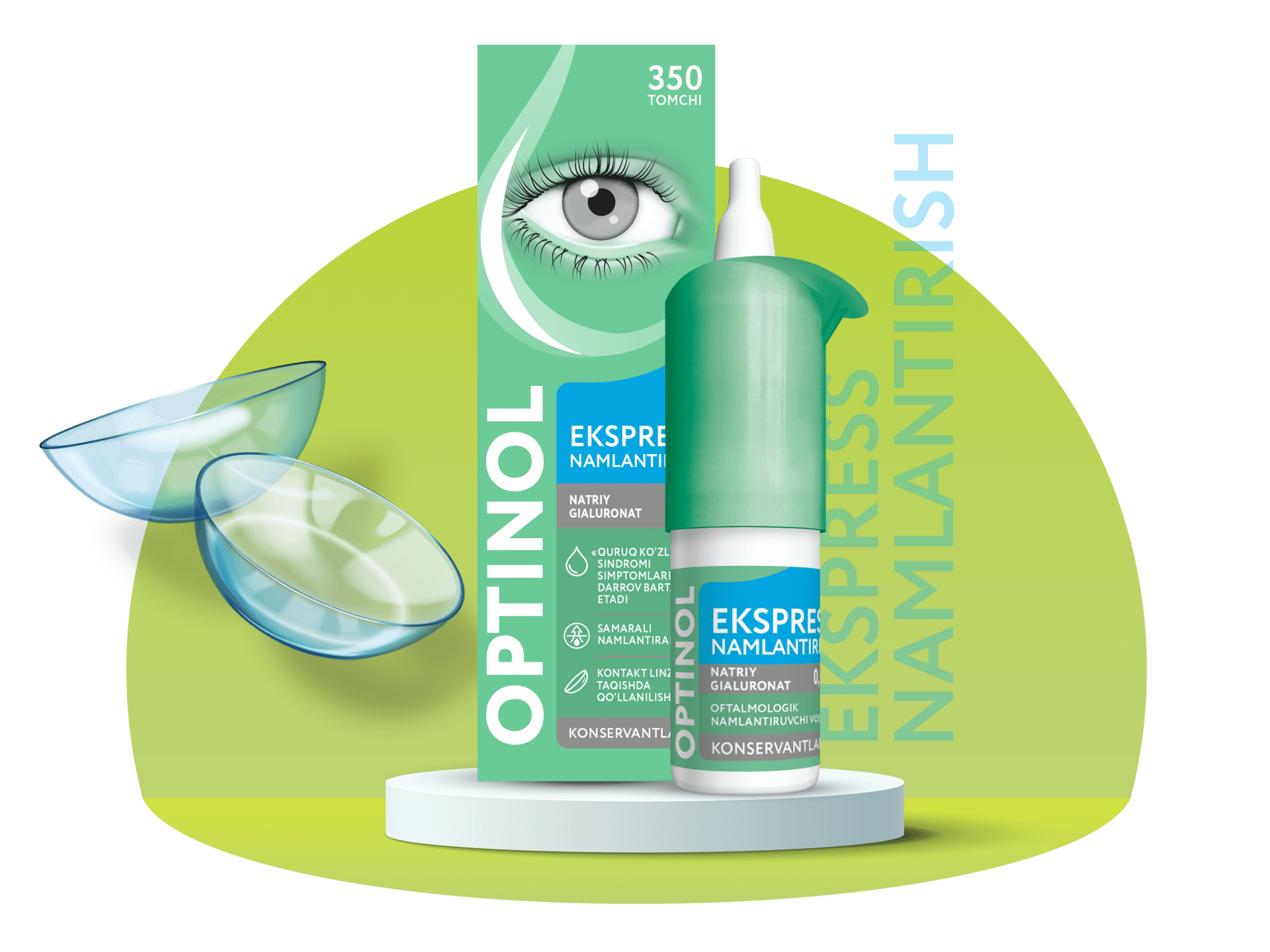 Optinol EKSPRESS NAMLANTIRISH ko'z tomchilari 10 ml