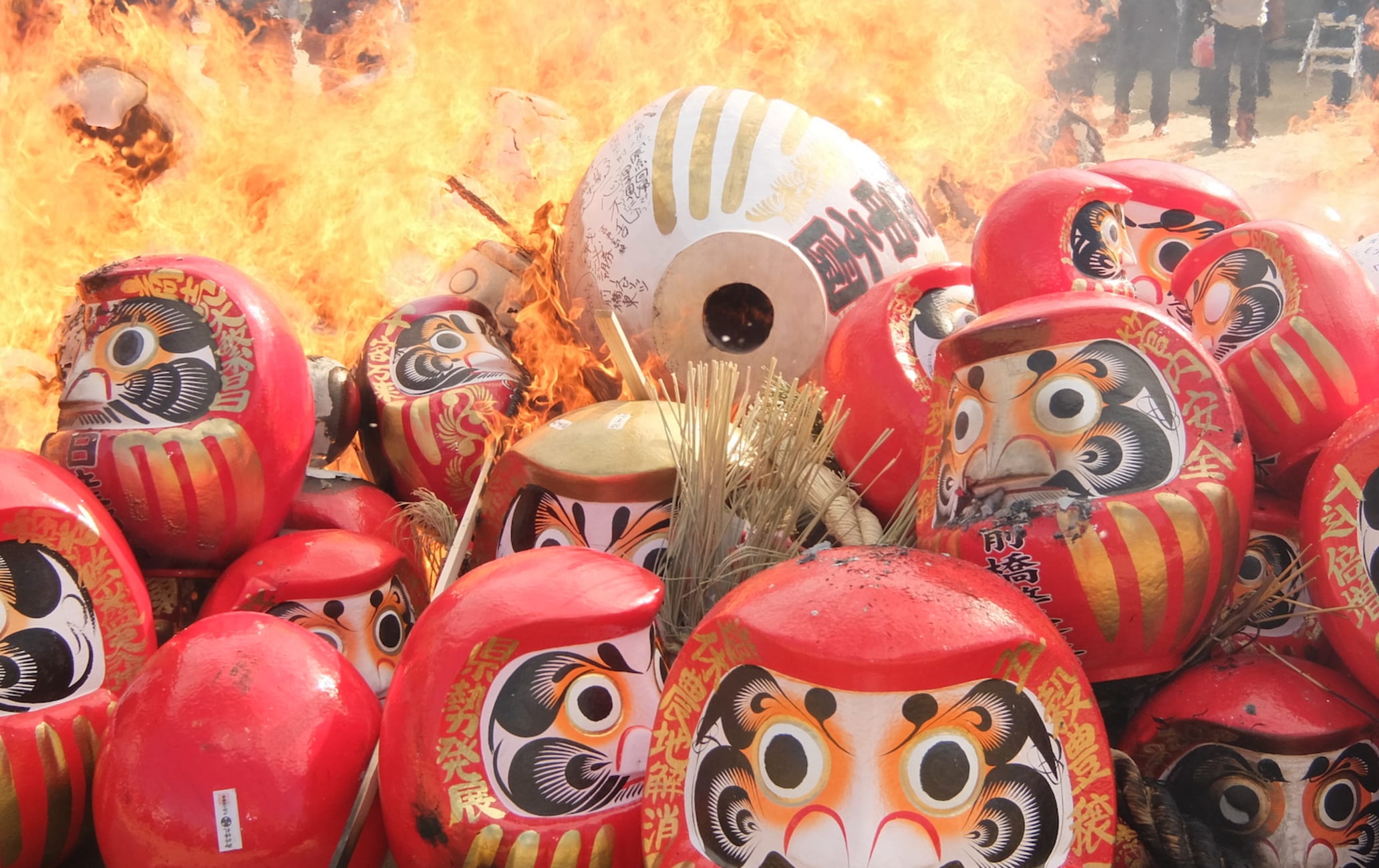 Japanese Paper Flower Daruma Doll Medium