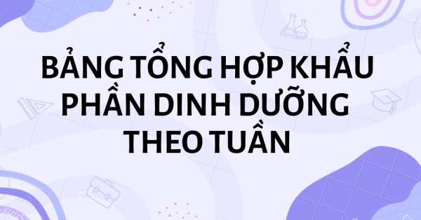 [Download] Tổng Hợp Khẩu Phần Dinh Dưỡng Tuần (Bản In Chính Thức)
