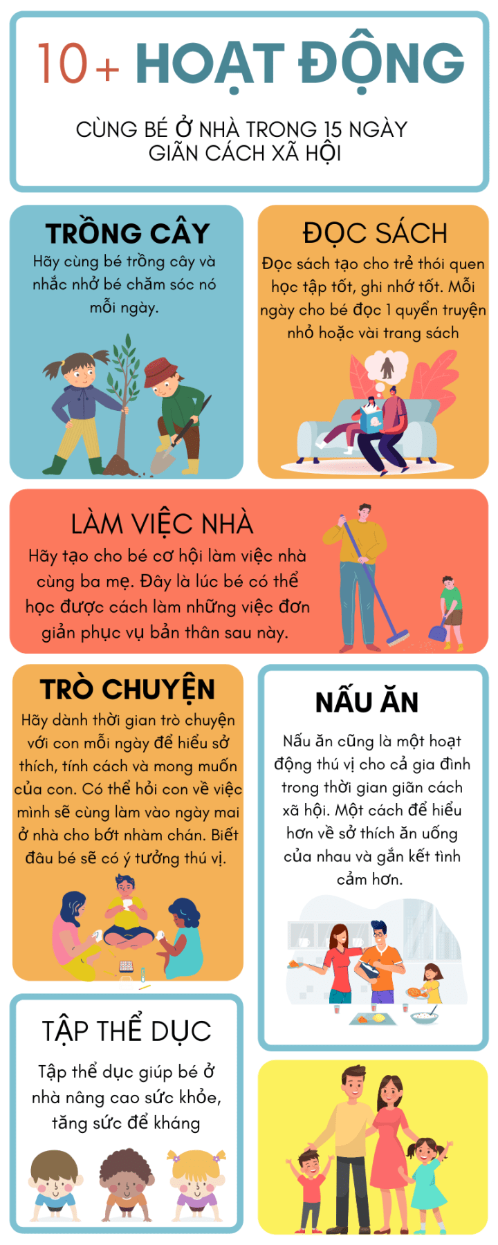 10+ hoạt động ở nhà cùng con trong 15 ngày giãn cách xã hội