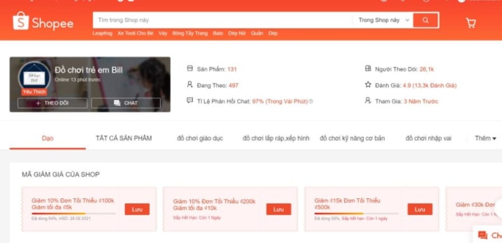 List các cửa hàng bán đồ chơi Lego được yêu thích trên shopee