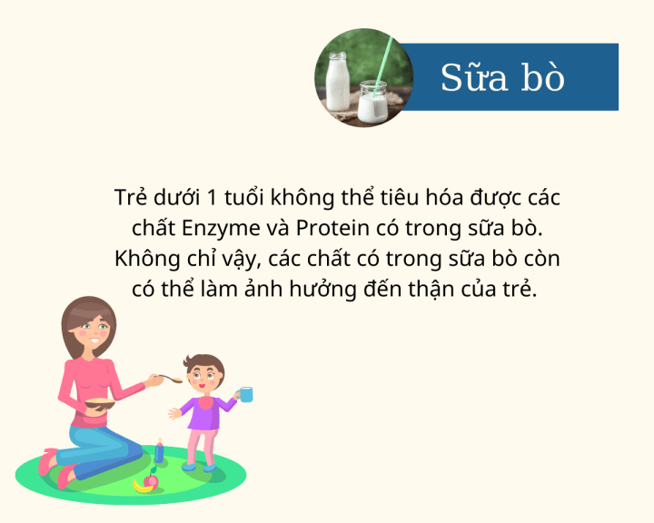 Tại sao trẻ em dưới 1 tuổi không nên ăn muối, đường, mật ong, sữa bò?