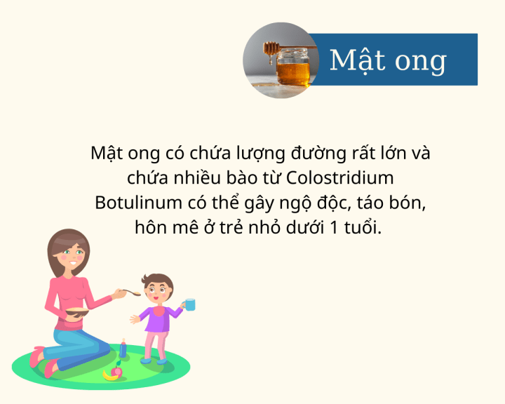 Tại sao trẻ em dưới 1 tuổi không nên ăn muối, đường, mật ong, sữa bò?