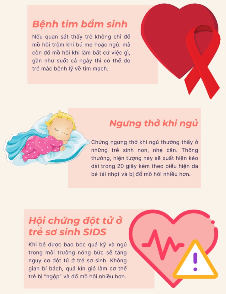 Mách mẹ những cách trị chứng đổ mồ hôi trộm ở trẻ