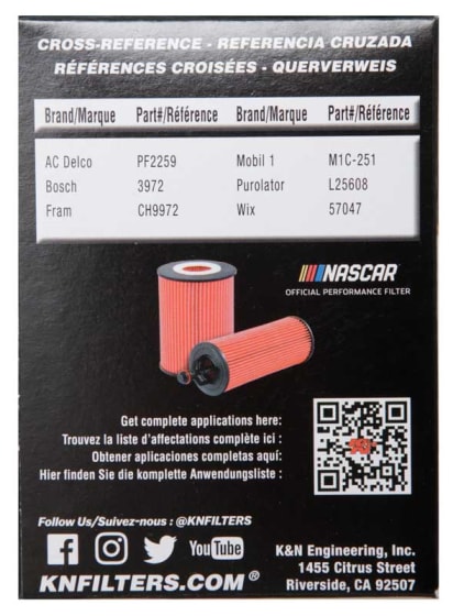 2019 Toyota Highlander 3.5L V6 Gas Oil Filter