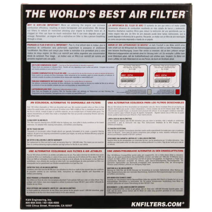 K/&N 33-2431 Performance Replacement Drop-In Air Filter