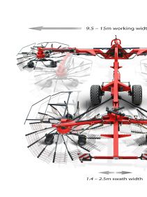 Four Rotor Rakes - VICON ANDEX 1505, super productive and designed for heavy and intensive operation