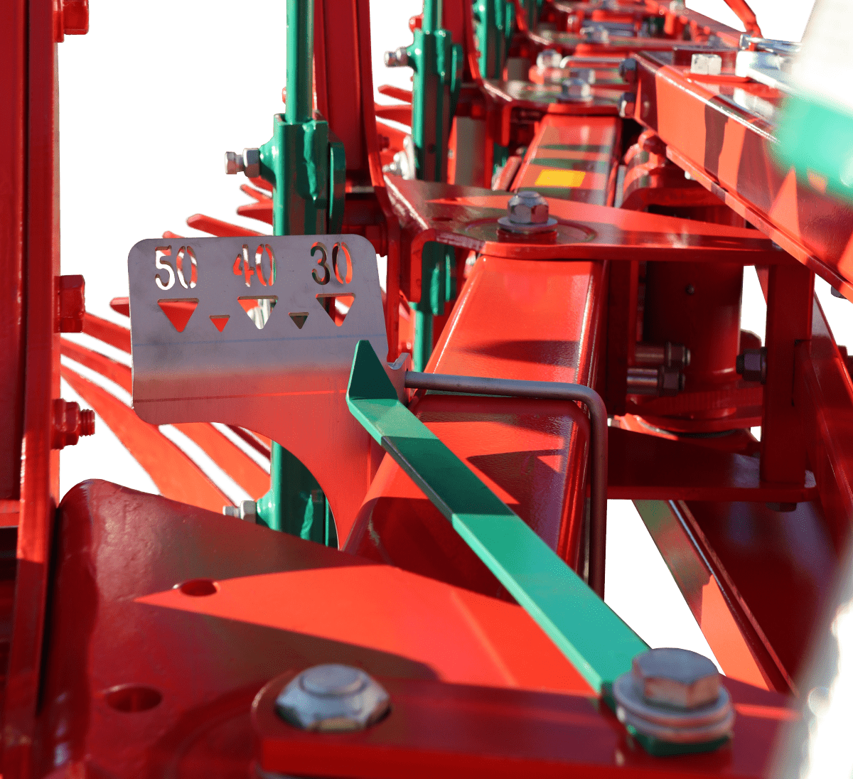 Working width indicator on Kverneland plough