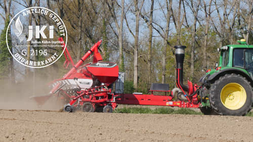 Kverneland Mikrogranulatstreuer micro-drill zertifiziert durch das Julius Kühn Institut 