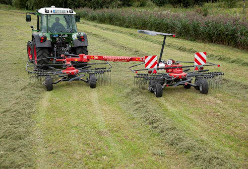 Double Rotor Rakes - Andex 714T VARIO - 714T EVO, Side Shift and side delivery rakes for great flexibility