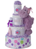 Happy Hippo Girls Diaper Cake by Lil' Baby Cakes