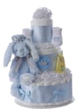 Blue Bunny Prince Diaper Cake for Boys by Lil' Baby Cakes