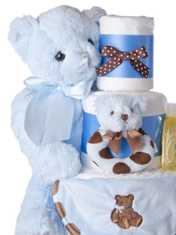 Baby Boy and Bears Diaper Cake for Boys