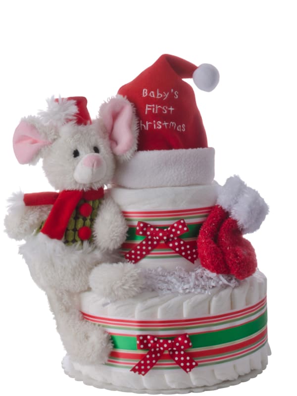 Christmas Mouse Holiday Diaper Cake