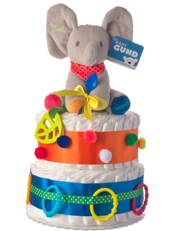 Flappy the Elephant Circus Neutral Diaper Cake