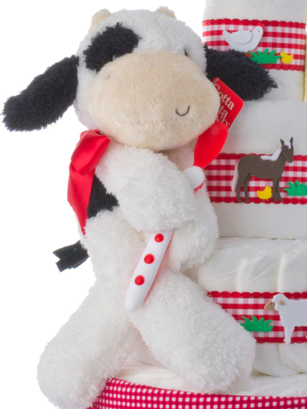 Fuzzy Cow Baby Shower Diaper Cakes Unique Diaper Cake Gifts