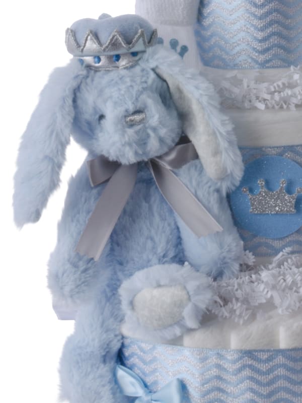 Lil' Blue Bunny Prince Diaper Cake for Boys