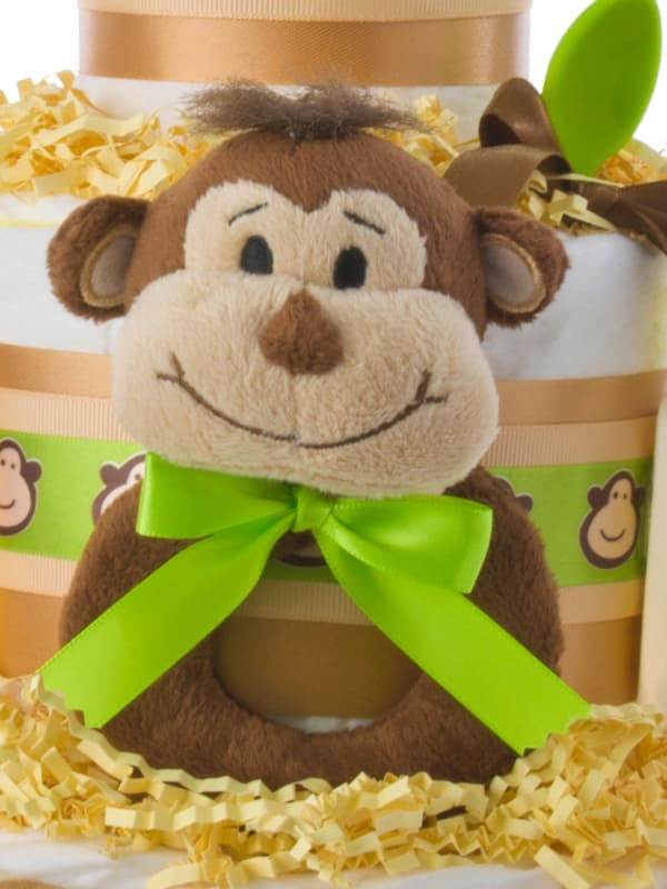 Smiling Monkey Baby Diaper Cake