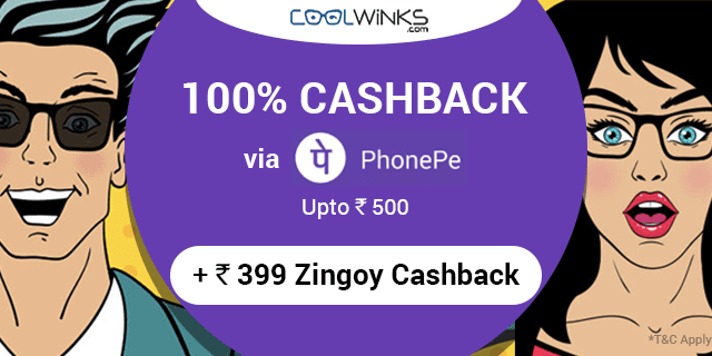 Coolwinks Loot : Get 100% PhonePe Cashback (Upto Rs.500) + Rs.399 Zingoy Cashback