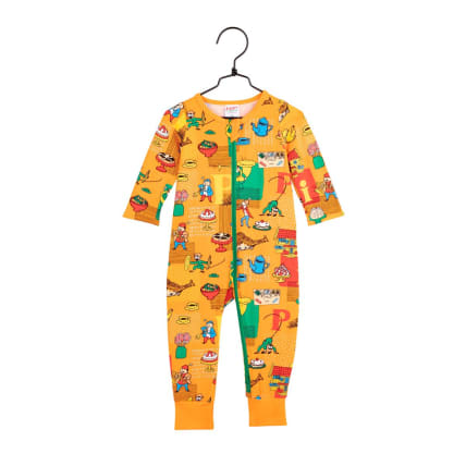 Peppi Pitkätossu Pasuuna-pyjama oranssi
