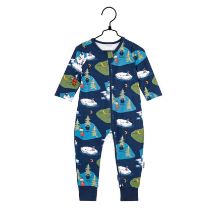 Muumi Lautalla-pyjama tummansininen