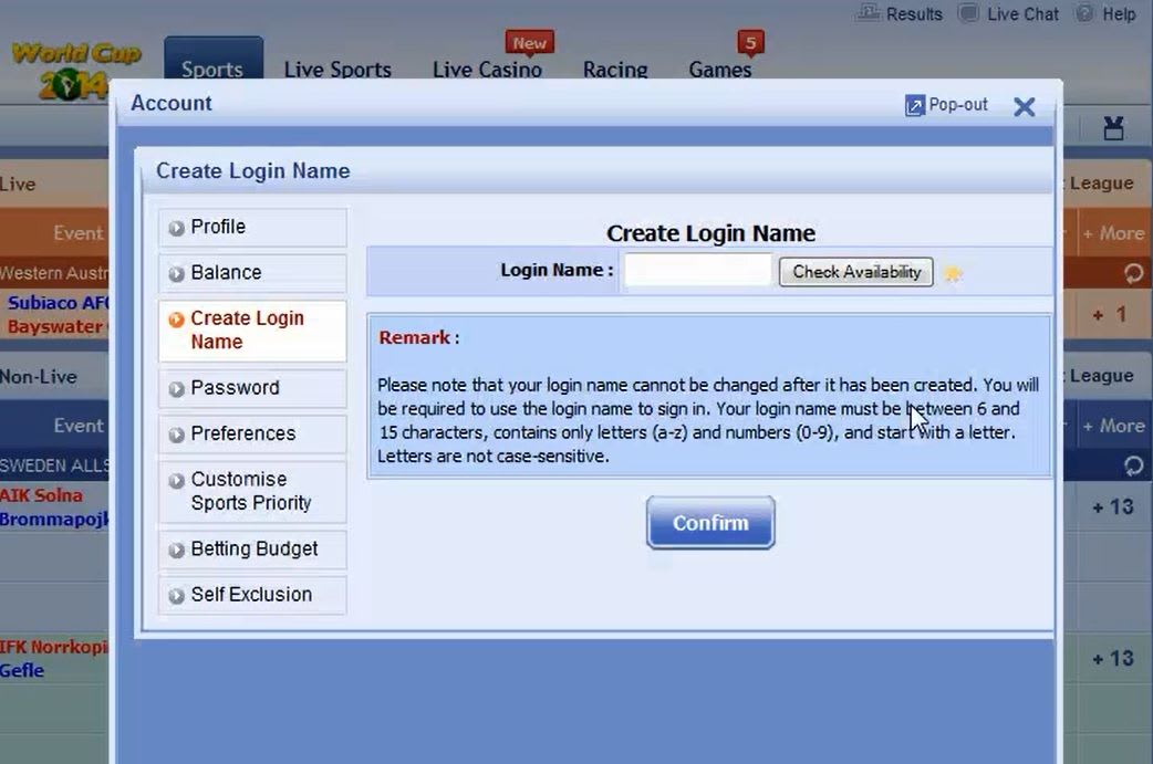 Login Name Sbobet Login Name Sbobet