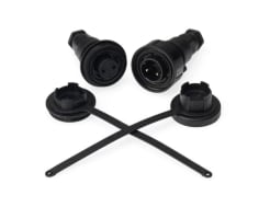 IP68 - Specified Pin Variant Plug and In-Line Socket and Caps Kit. Screw Connection. - 3-Pin