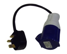 UK Hookup Adapter Ind Plug 16A 250VAC to 3-Pin plug