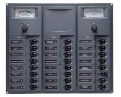 12v Dc Circuit Breaker Panel 24 Way Square A/log Meter (905-AM)