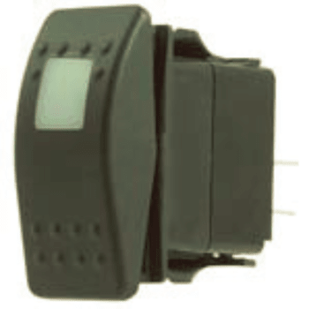 Rocker Switch (Single Square) - Single square Illuminated IP67 Rocker Switch (on)-off (with actuator)