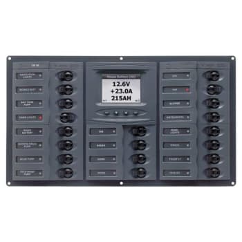 12v Dc Circuit Breaker Panel 20 Way Horiz Digi Meter (903-DCSM)