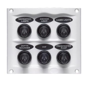 Compact Marine Waterproof Panel 6 Switch Wht (900-6WPW)
