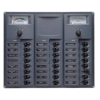 12v Dc Circuit Breaker Panel 24 Way Square A/log Meter (905-AM)