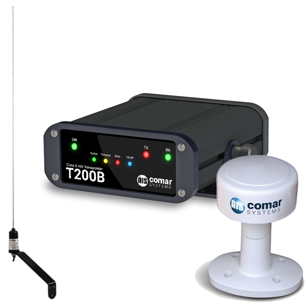 T200B Class B AIS Trans AG100 GPS & AV100 S/steel Whip Ant