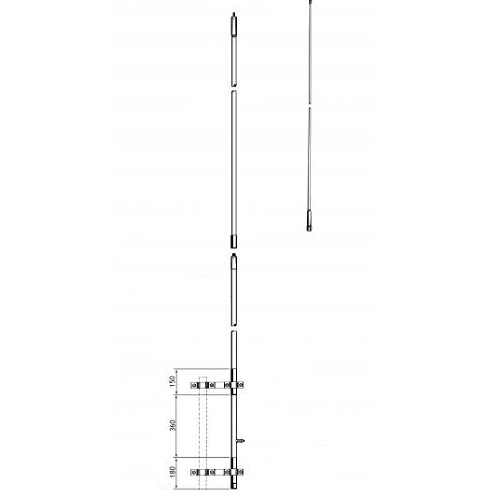 7.5m Transmit/Recieve Whip Antenna for LF,MF and HF Bands SSB (HF7500)
