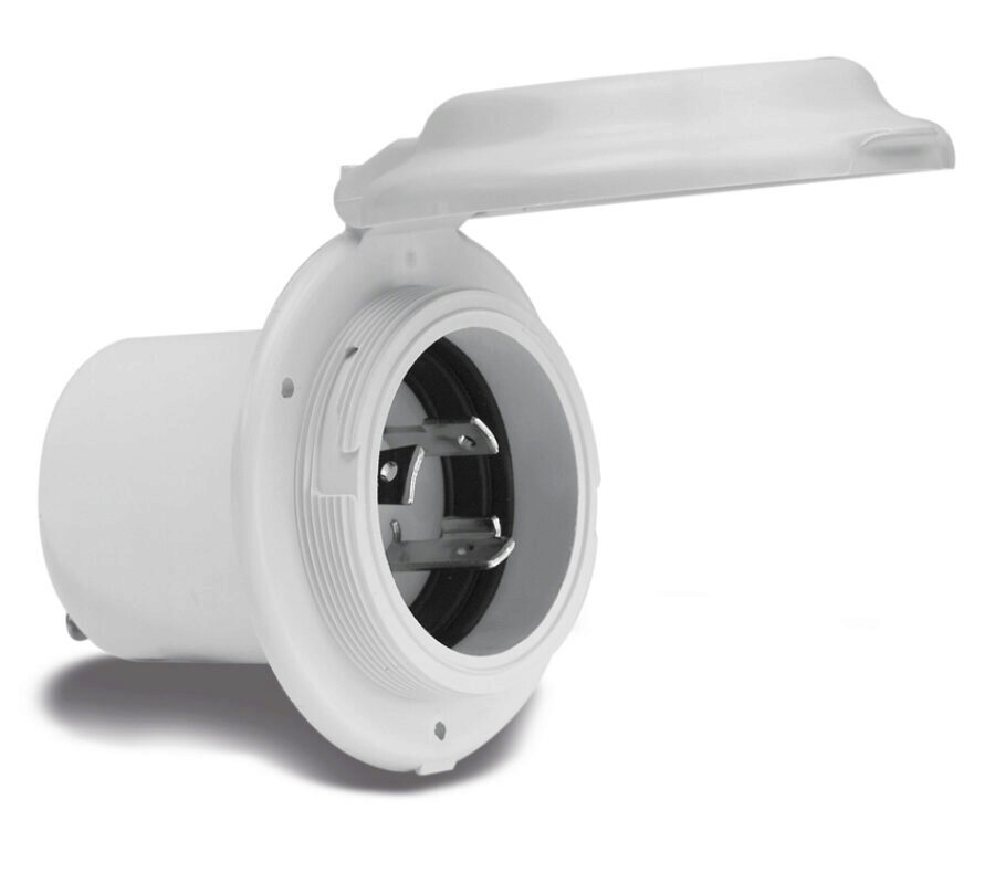 Inlet, 16A 230V, Round, White