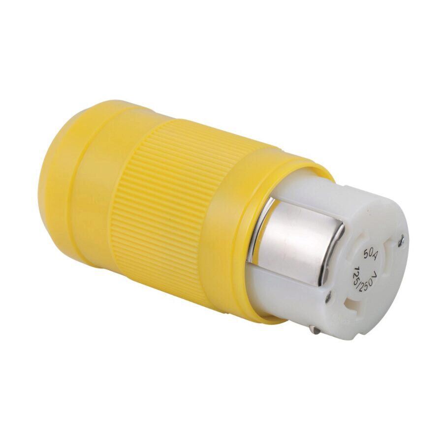 Female Connector, 50A 125/250V, Yellow