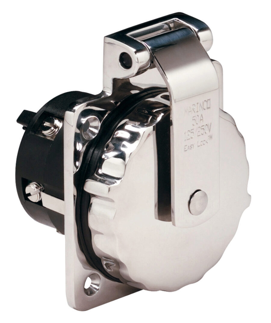 Inlet, 50A 125/250V, Stainless Steel, Without Enclosure