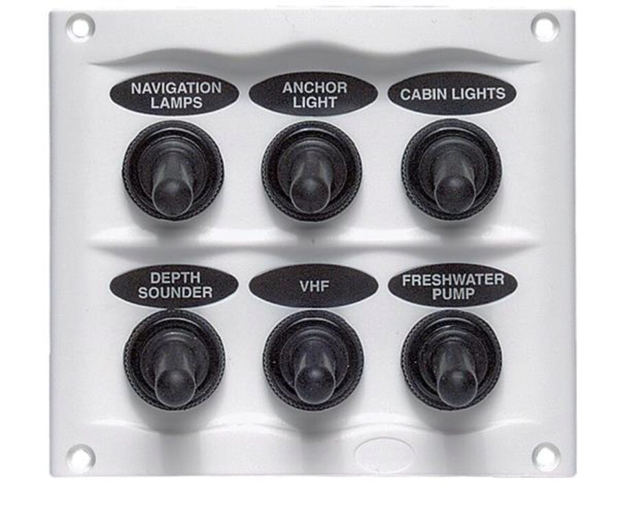 Compact Marine Waterproof Panel 6 Switch Wht (900-6WPW)