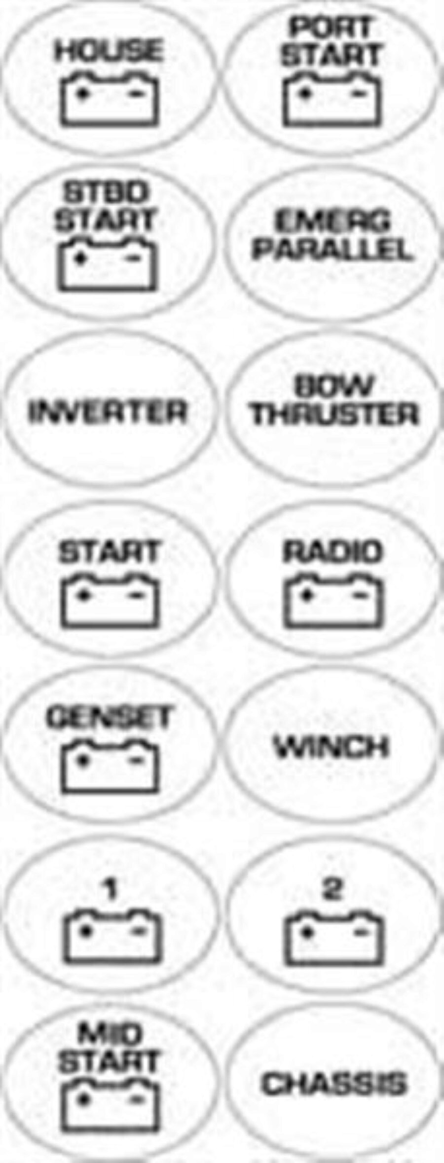 Label Set-713 For Battery Switches (713)