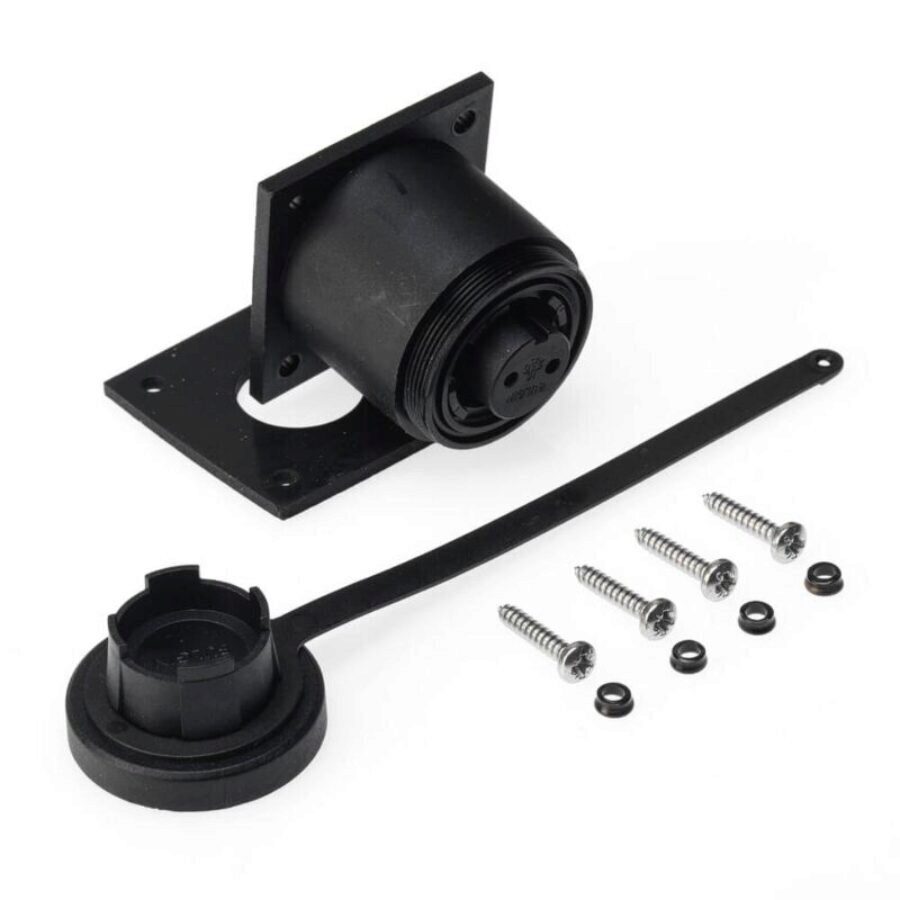 IP68 - Specified Pin Variant Bulkhead Socket and Cap Kit. Screw Connection. Supplied with Stainless Steel Fixing Screws. - 2-Pin