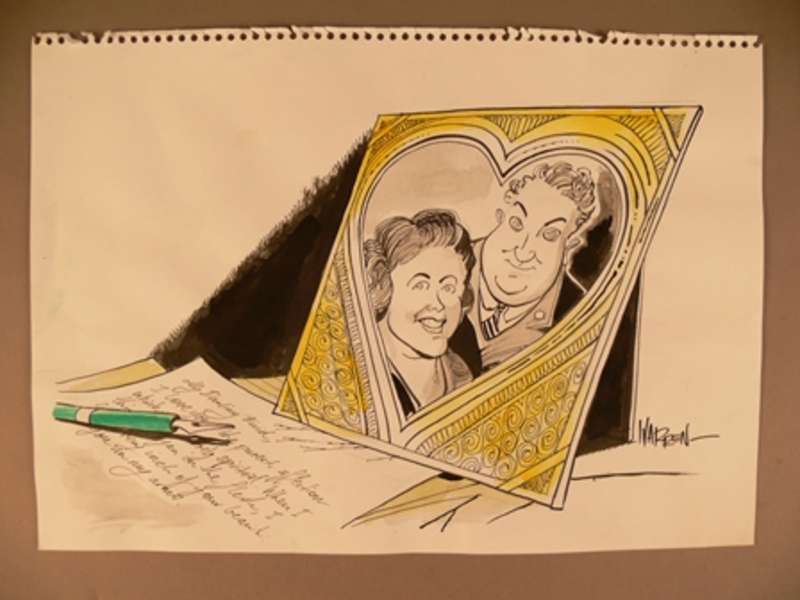 Cartoon of a love letter being written from Joe to Enid.