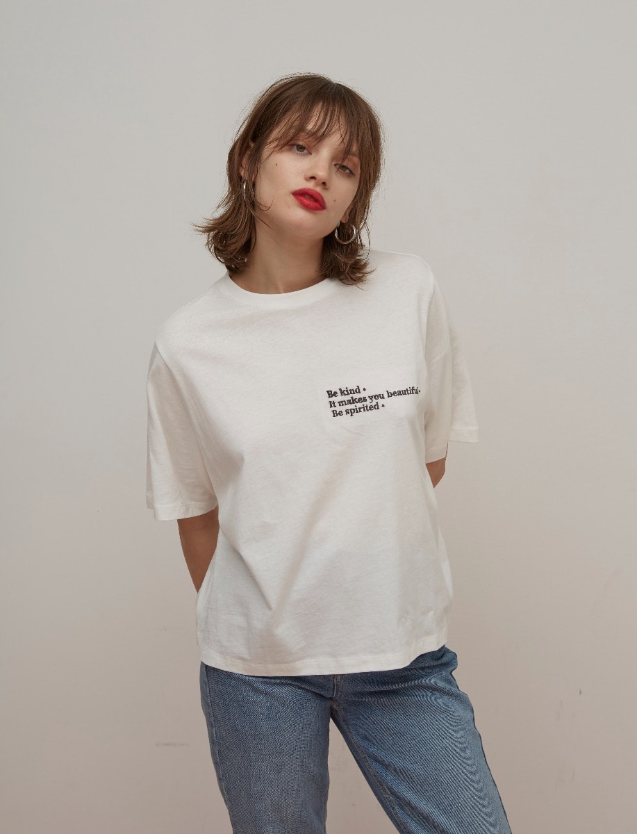 White Embroidered Boxy Fit T-Shirt | Nobody's Child