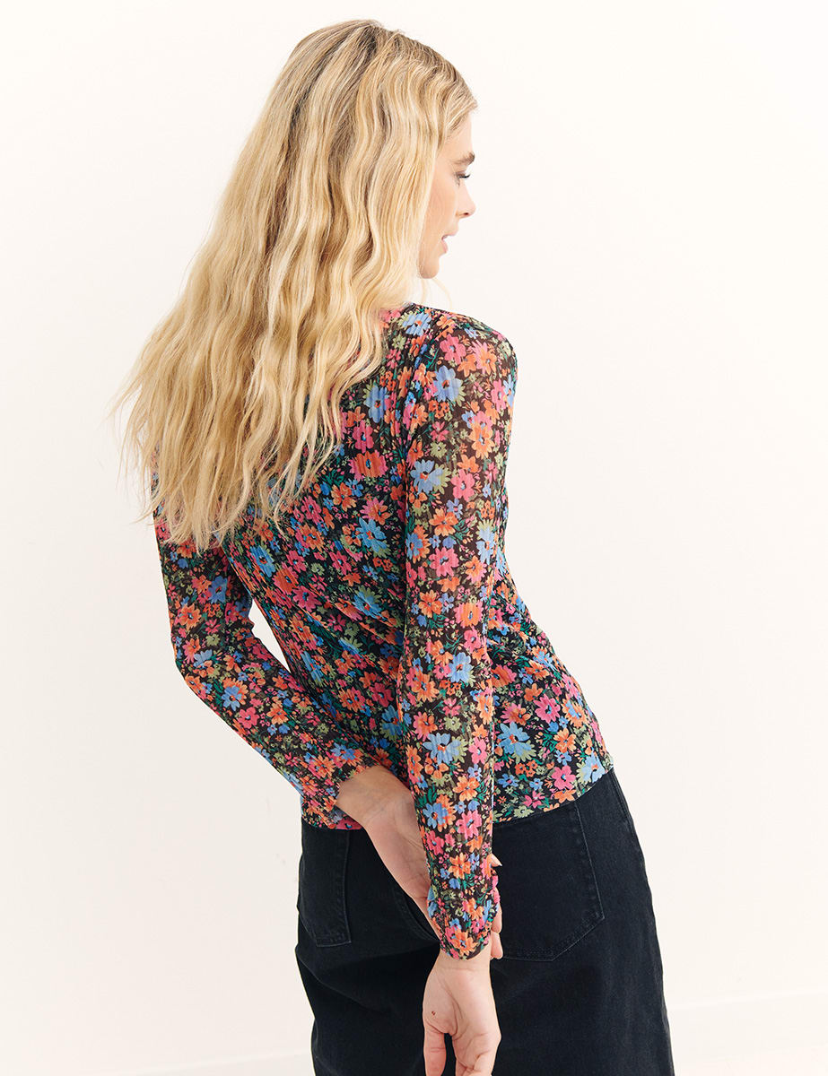 Green Big Floral Chessie Top