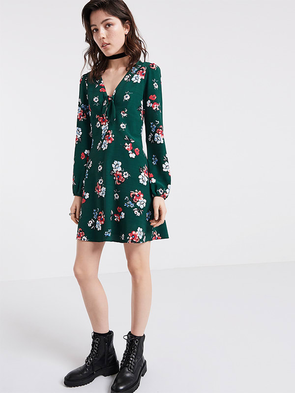 Nelly Floral Tie Front Dress