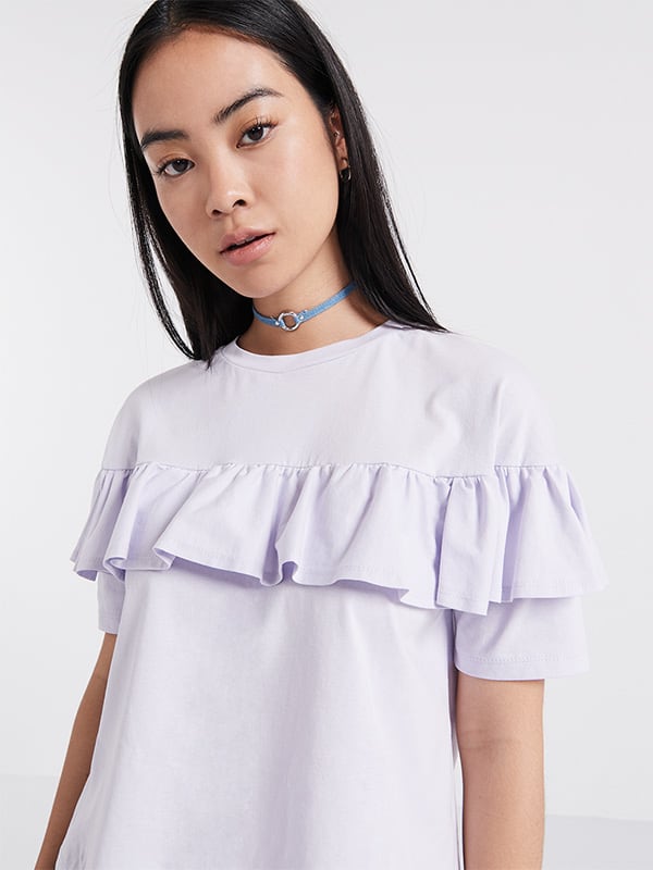 Lilac Frill Front T-Shirt