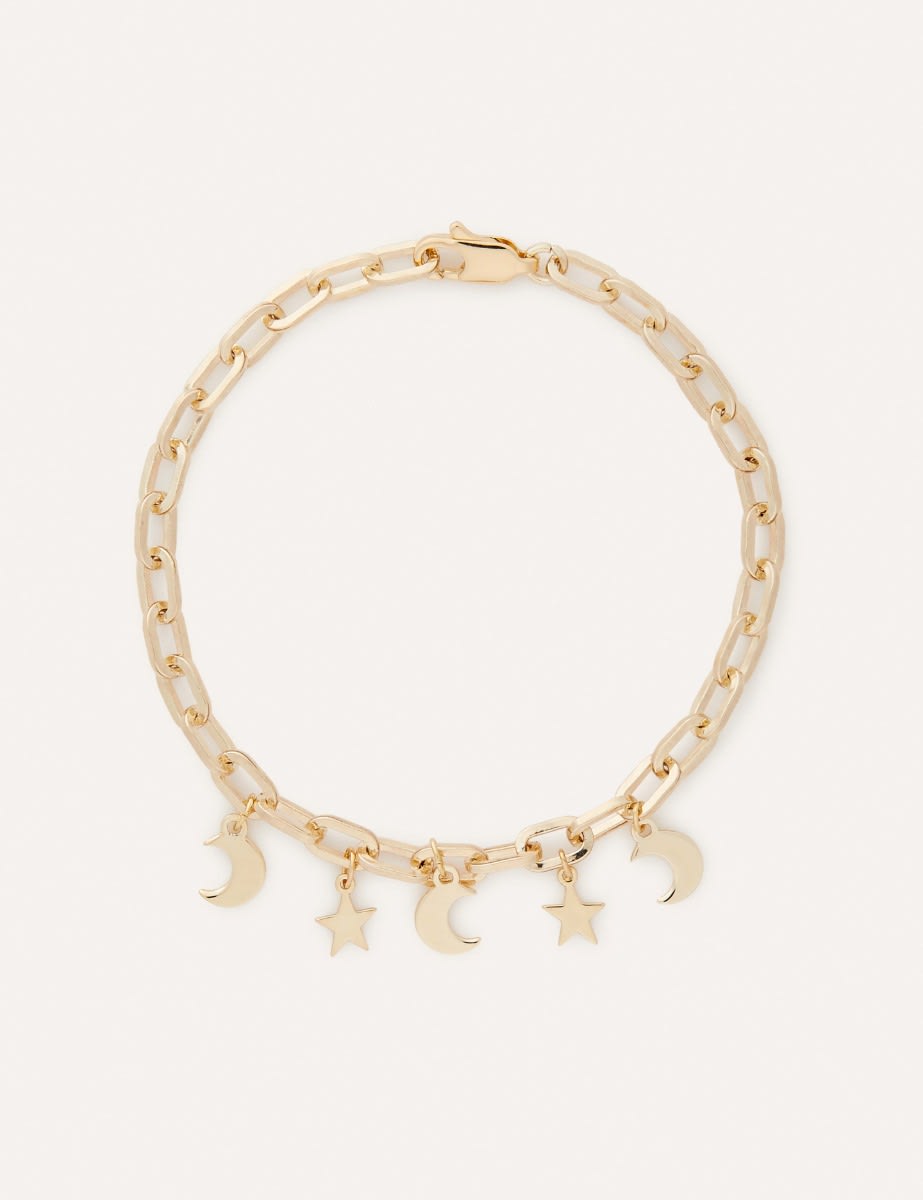 Moon and Star Gold Bracelet